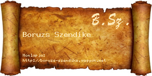 Boruzs Szendike névjegykártya